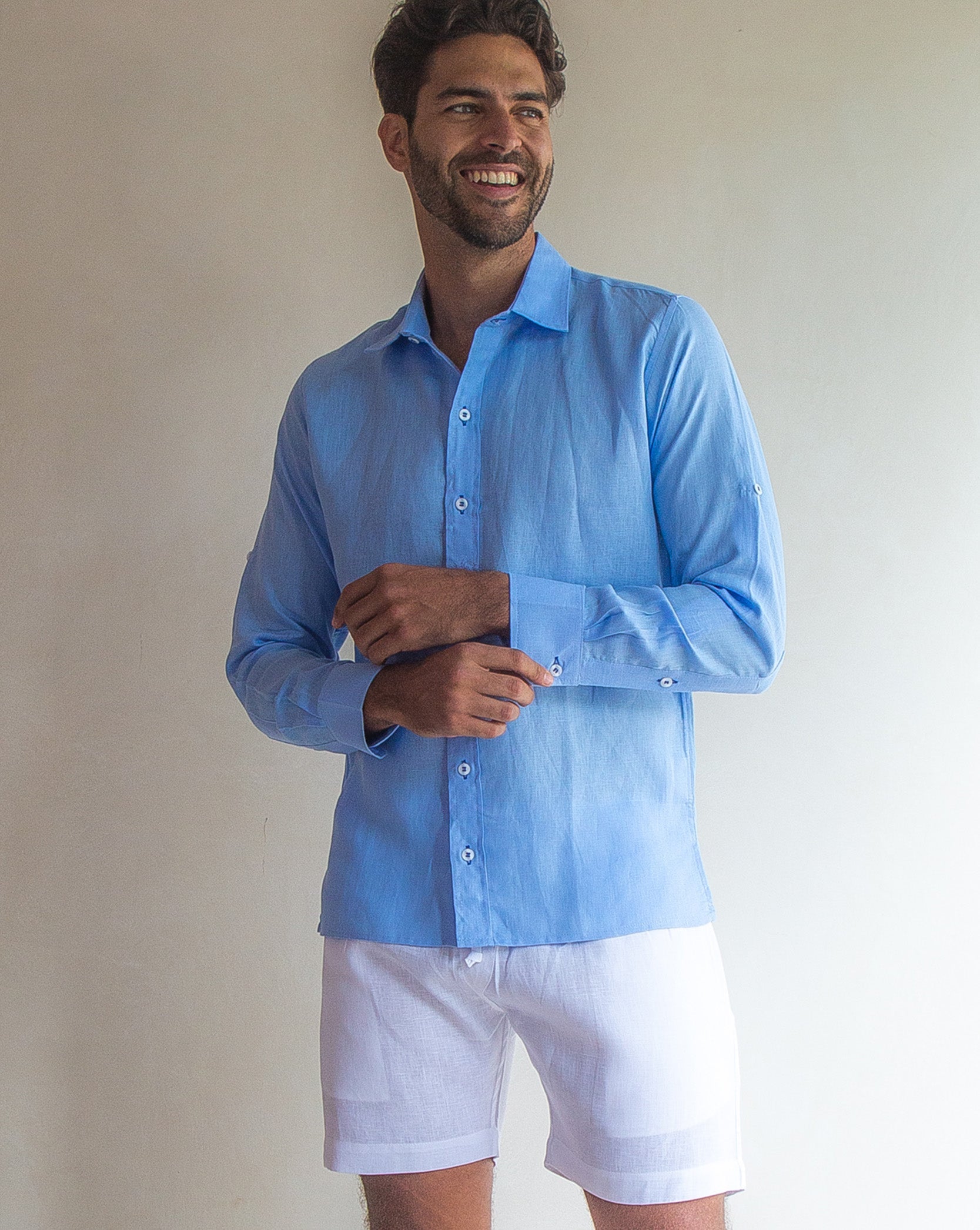 CAPRI Linen Bermudas - White - CRASQI