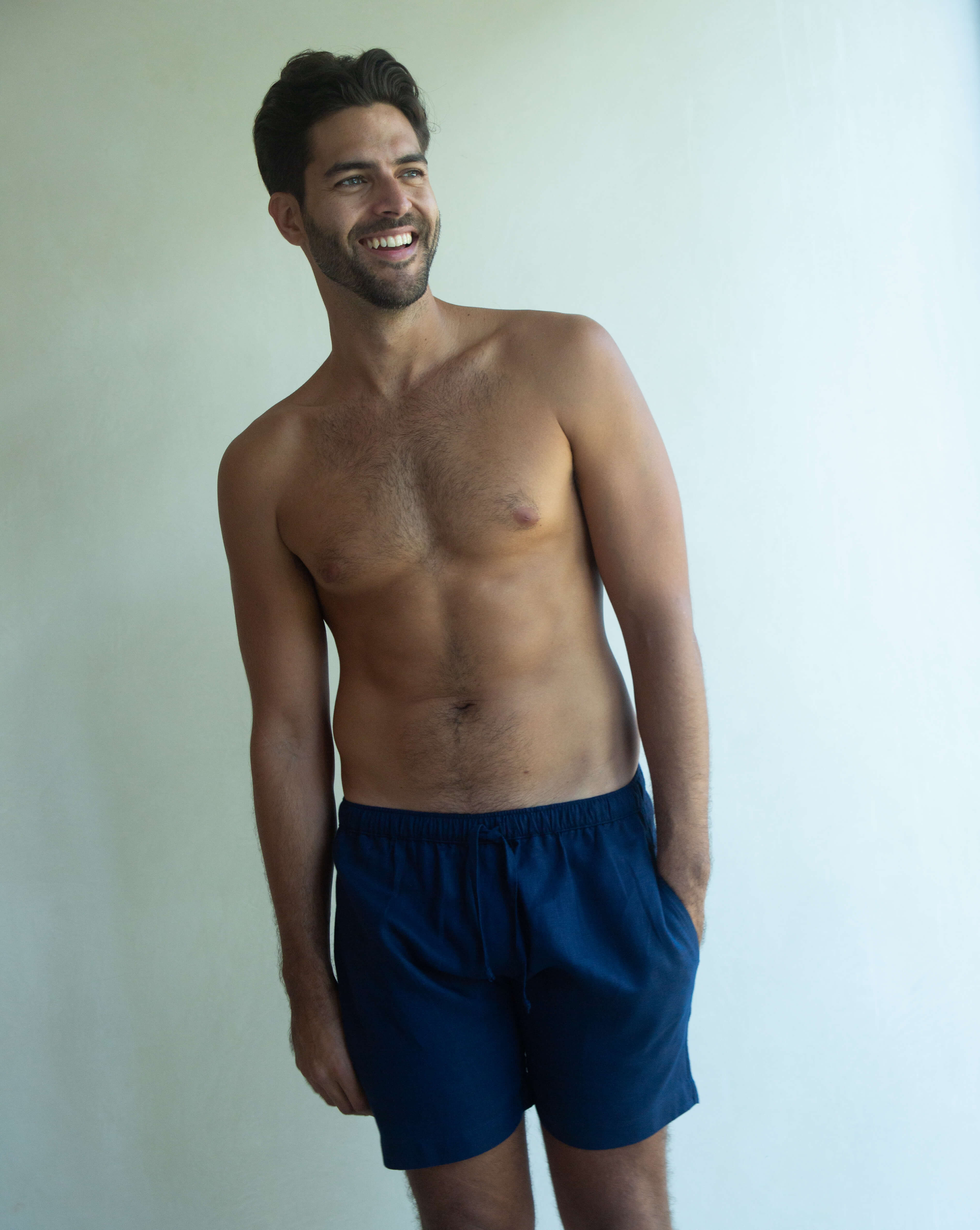 CAPRI Linen Bermudas - Navy Blue - CRASQI