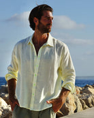 MALLORCA Linen Shirt - Light Yellow/Neon Yellow - CRASQI