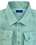 MALLORCA Linen Shirt - Light Green/Dark Jade - CRASQI