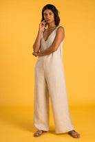 PANAREA Linen Jumper - Beige - CRASQI