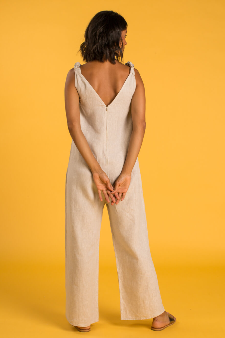 PANAREA Linen Jumper - Beige - CRASQI
