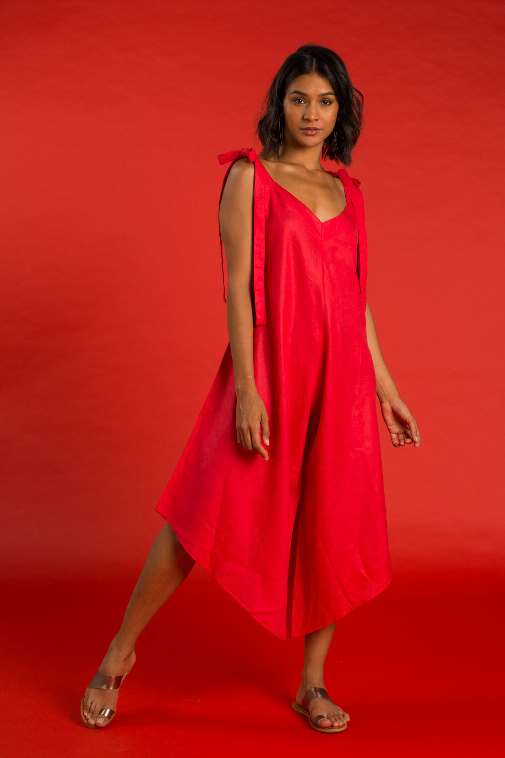 GRANADINA Linen Jumper - Red - CRASQI