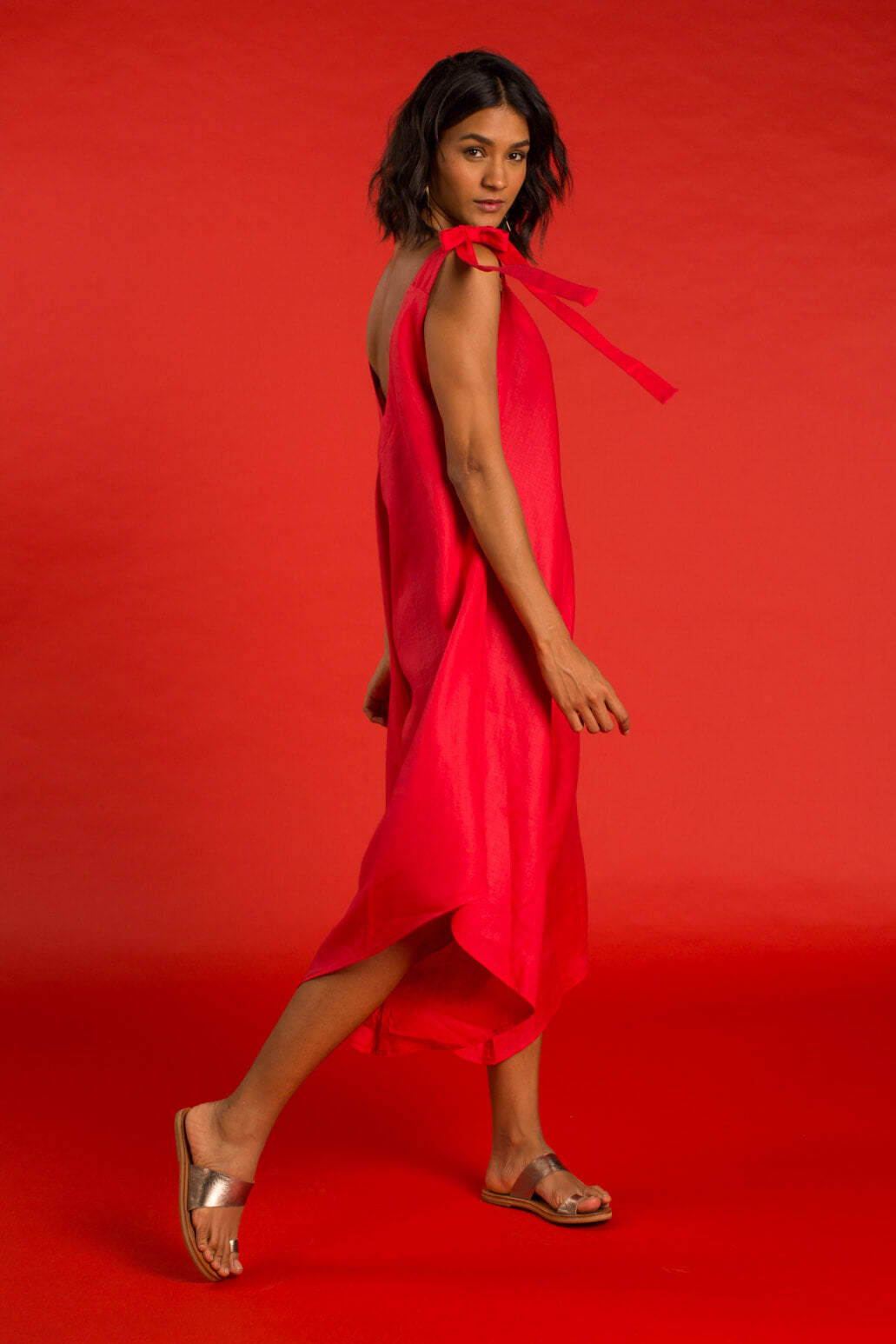 GRANADINA Linen Jumper - Red - CRASQI