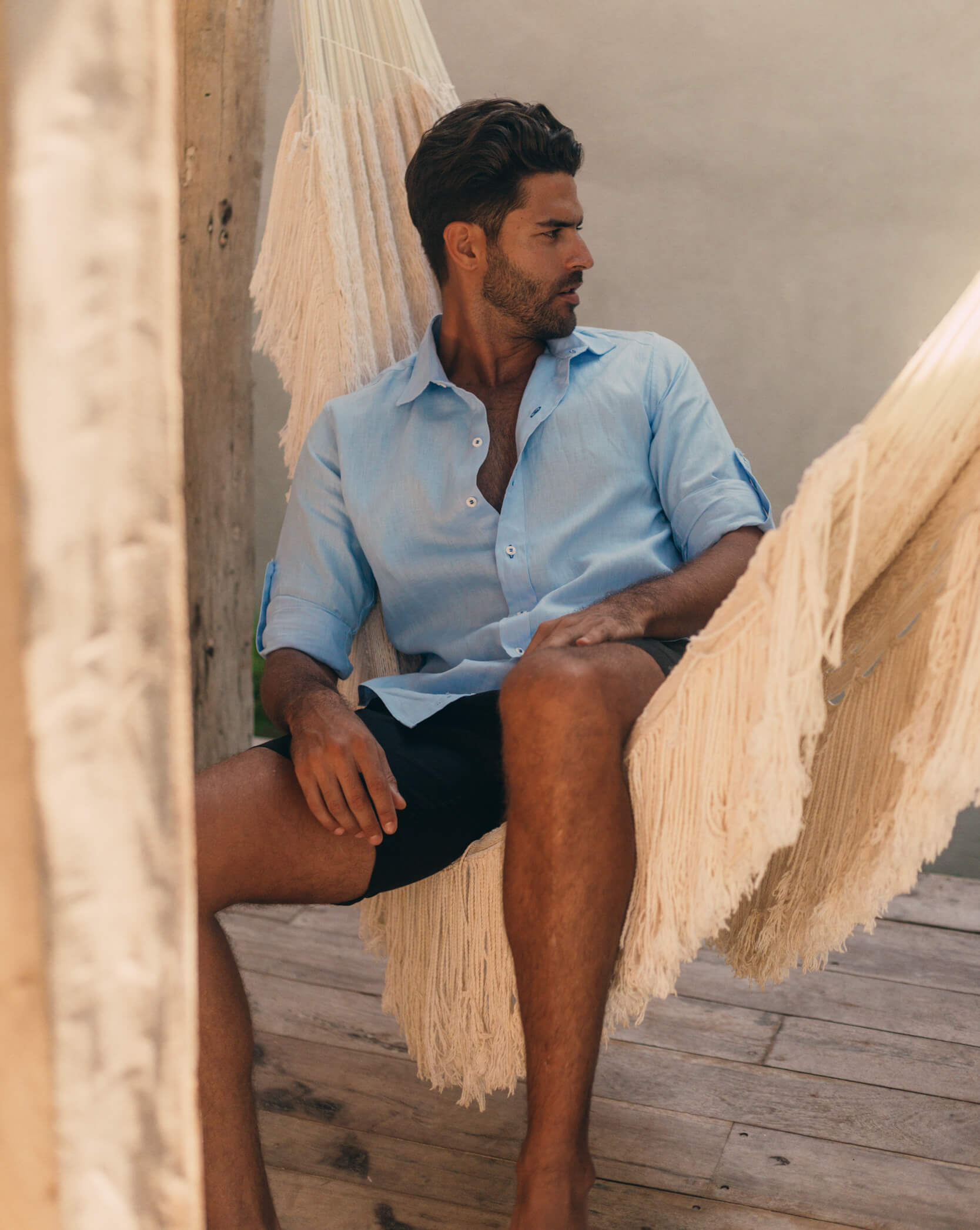 CAPRI Linen Bermudas - Black - CRASQI