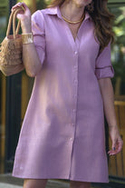 Shirt Dress - Rose Pink - CRASQI