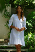 Shirt dress - White - CRASQI
