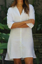 Shirt dress - White - CRASQI