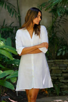 Shirt dress - White - CRASQI