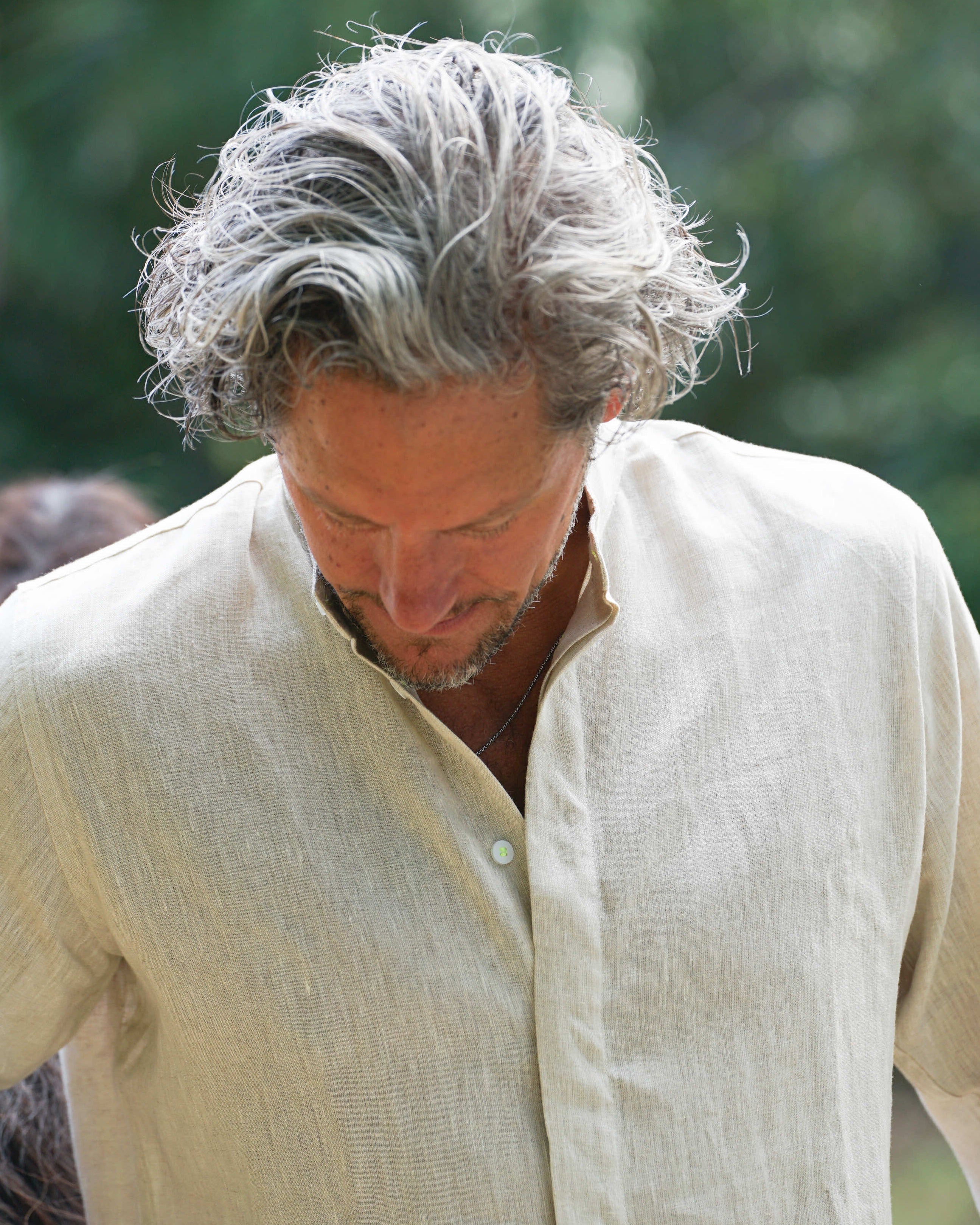 MENORCA Linen Shirt - Sand/Neon Yellow - CRASQI