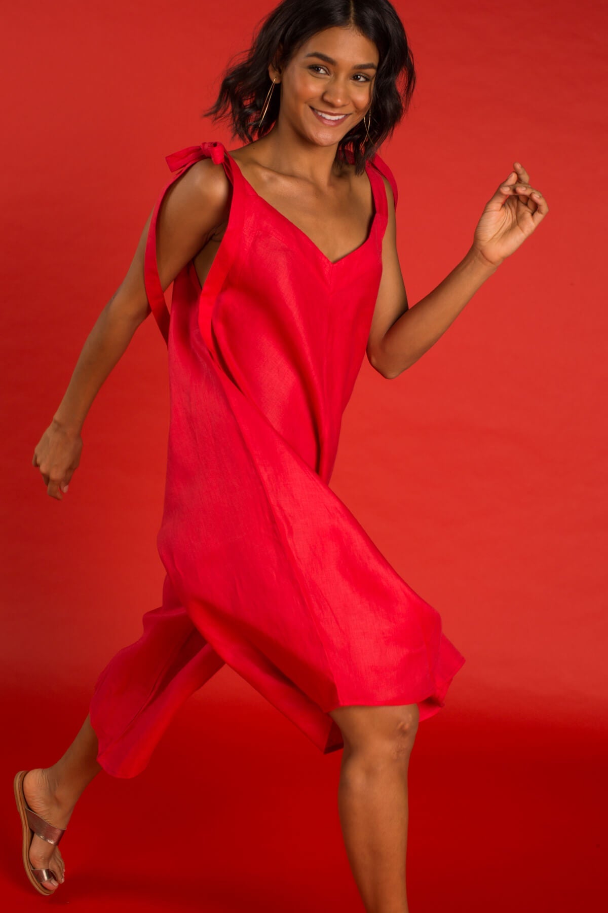 GRANADINA Linen Jumper - Red - CRASQI