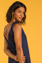 PANAREA Linen Jumper - Navy Blue - CRASQI