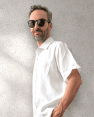 MARBELLA Linen Shirt - White/Light Blue - CRASQI