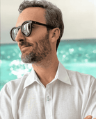 MARBELLA Linen Shirt - White/Light Blue - CRASQI