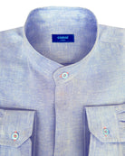 MENORCA Linen Shirt - Azul Cielo/Pink/Blue - CRASQI