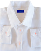MALLORCA Linen Shirt - White/Neon Orange - CRASQI