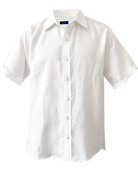 MARBELLA Linen Shirt - White/Light Blue - CRASQI