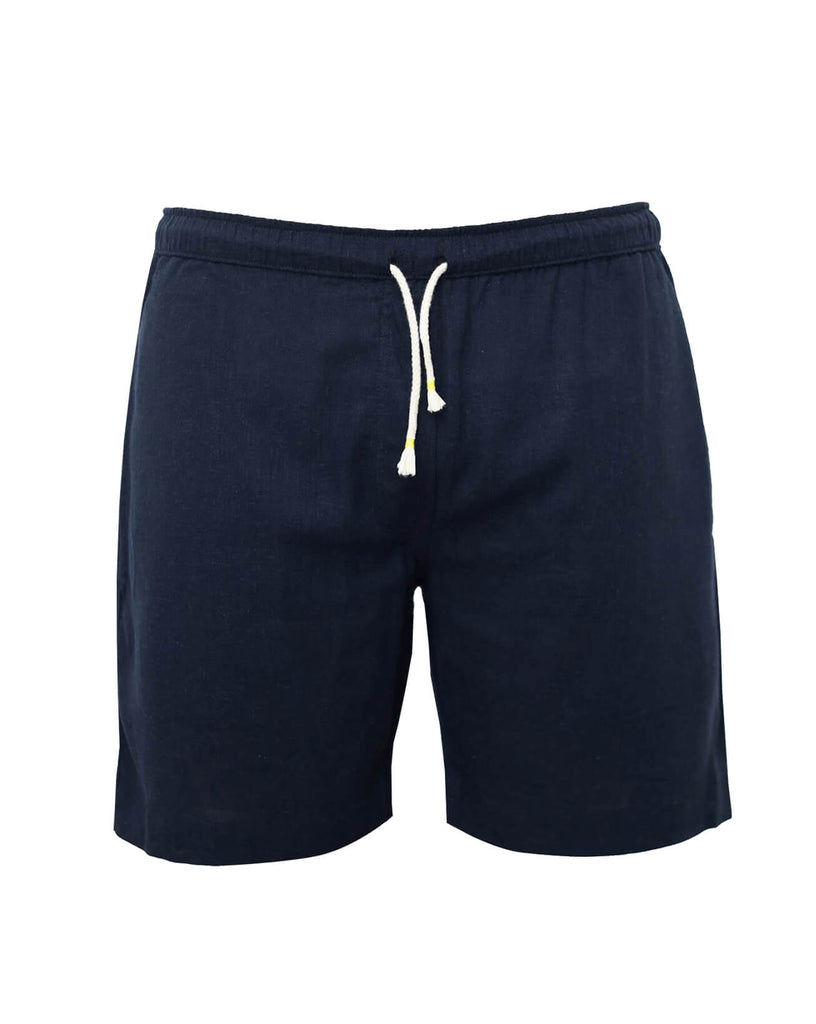 TODOS SANTOS  Linen Shorts - Navy Blue - CRASQI