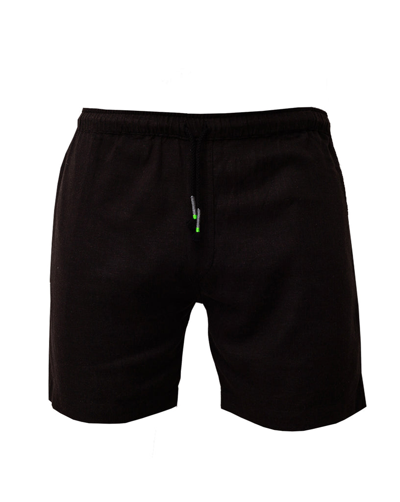 TODOS SANTOS  Linen Shorts - Black - CRASQI
