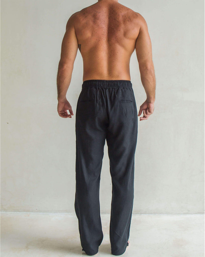 MYKONOS Linen Pant - Black - CRASQI