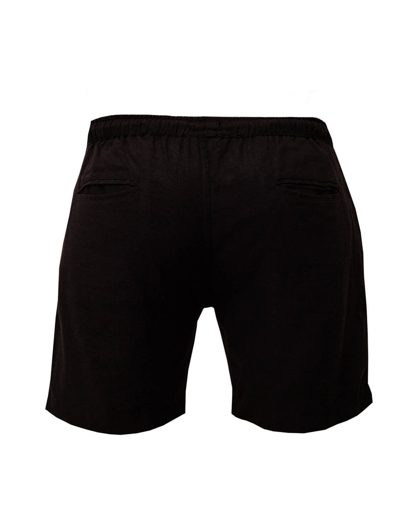 TODOS SANTOS  Linen Shorts - Black - CRASQI