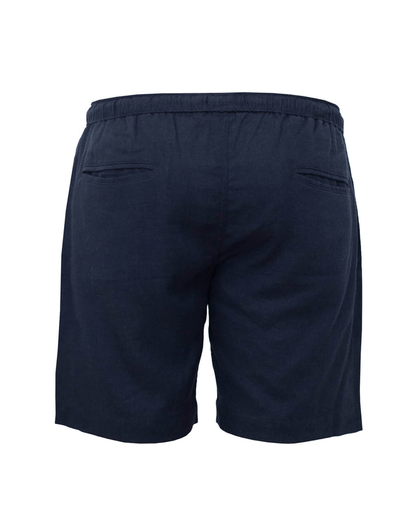 TODOS SANTOS  Linen Shorts - Navy Blue - CRASQI