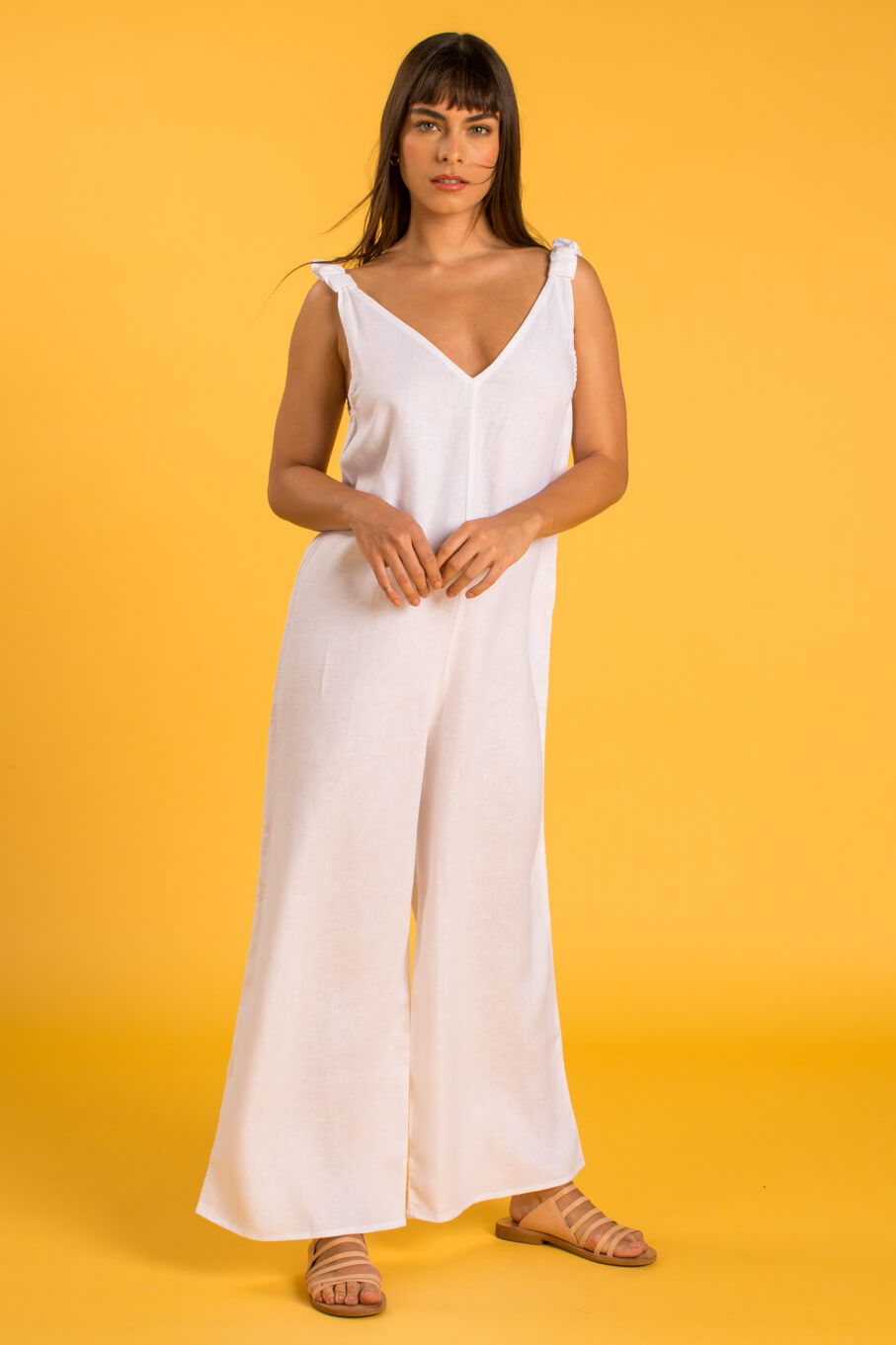 PANAREA Linen Jumper - White - CRASQI
