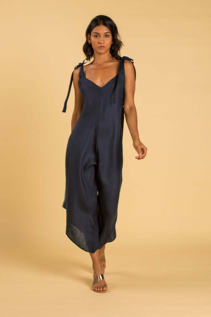 GRANADINA Linen Jumper - Navy Blue - CRASQI