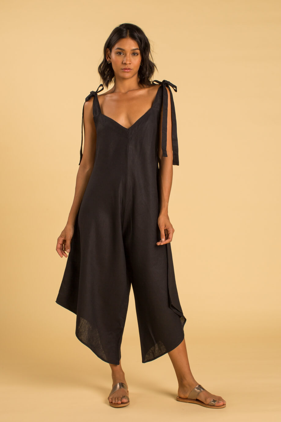 GRANADINA Linen Jumper - Black - CRASQI