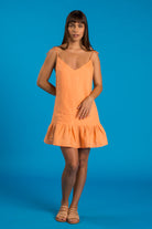 BORA-BORA Linen Dress - Orange - CRASQI