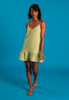 BORA-BORA Linen Dress - Pistachio - CRASQI