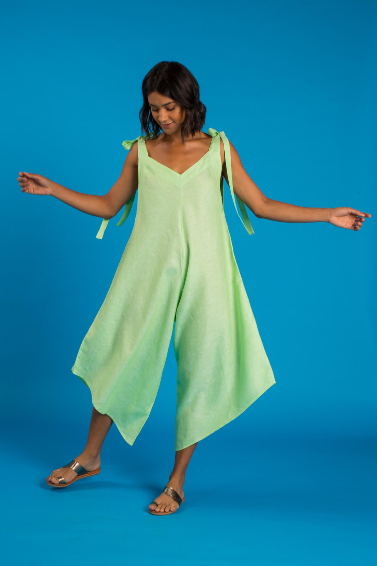 GRANADINA Linen Jumper - Apple Green - CRASQI