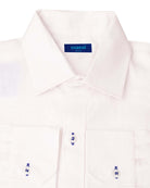 MALLORCA Linen Shirt - White/Royal Blue - CRASQI