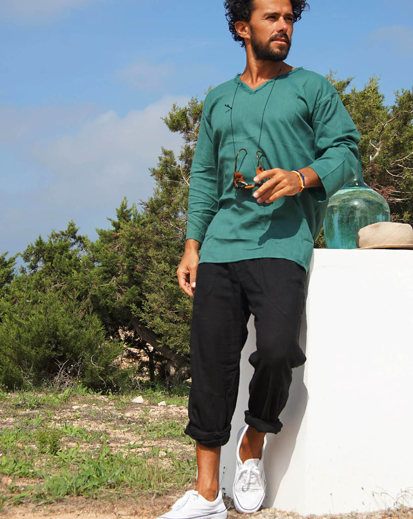 MYKONOS Linen Pant - Black - CRASQI